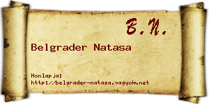 Belgrader Natasa névjegykártya